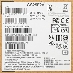 Màn hình Gigabyte GS25F2A 24.5 inch (Full HD/ IPS/ 240Hz/ 1 ms)