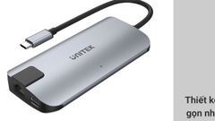 Bộ chia/ Hub Type-C -> HDMI +VGA+LAN Unitek Y-DK 09016 GY
