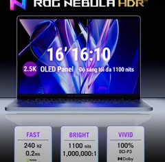 Laptop Asus ROG Zephyrus G16 GU606AR-TB027W (Intel Core Ultra 9 386H | RTX 5070 Ti | 16 inch 2.5K OLED 240Hz | 32GB | 1TB | Win 11 | Xám)