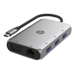 Bộ chia/ Hub HP 9 in 1 DHC-TC236 HDMI / VGA / Ethernet RJ45 / 3 x USB-A / Sạc nhanh USB-C / SD / microSD (8G9Q9AA)