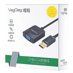 Cáp chuyển đổi DisplayPort sang VGA VegGieg V-Z615, hỗ trợ FullHD 1080P@60Hz