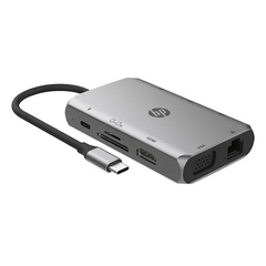 Bộ chia/ Hub HP 9 in 1 DHC-TC236 HDMI / VGA / Ethernet RJ45 / 3 x USB-A / Sạc nhanh USB-C / SD / microSD (8G9Q9AA)