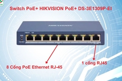 Switch PoE+ HIKVISION DS-3E1309P-EI (8 x PoE 10/100Mbps, 1 x 1 Gbps)