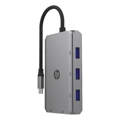 Bộ chia/ Hub HP 9 in 1 DHC-TC236 HDMI / VGA / Ethernet RJ45 / 3 x USB-A / Sạc nhanh USB-C / SD / microSD (8G9Q9AA)