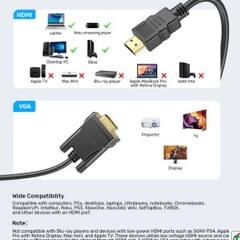 Cáp chuyển đổi HDMI sang VGA dài 2m Unitek V1185A01