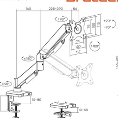 Giá treo màn hình máy tính Brateck LDT97-C012E