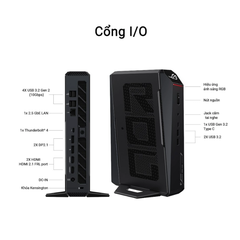 Máy bộ Asus Mini PC ROG NUC RNUC15JNK9X38AA3 (Ultra 9 275HX/ Ram 32GB/ SSD 2TB/ RTX 5070 Ti/ Windows 11 Home/ 3Y)