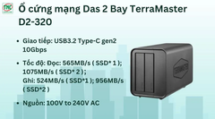 Ổ cứng mạng Das 2 Bay TerraMaster D2-320