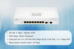 Switch PoE+ Cisco CBS220-8P-E-2G (10 port/ 10/100/1000 Mbps/ SFP)