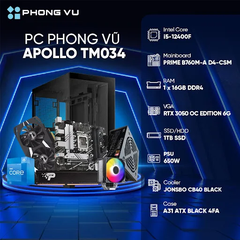 PC PV Gaming Apollo TM034 (Intel Core i5-12400F/ GeForce RTX 3050/ 1 x 16GB/ 1TB SSD/ Free DOS)
