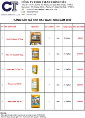 Báo giá keo dán gạch Sika Tilebond năm 2022