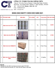 BÁO GIÁ MATIT CHEN KHE NĂM 2021