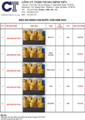 BÁO GIÁ BĂNG CẢN NƯỚC V250 NĂM 2023