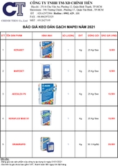 BÁO GIÁ KEO DÁN GẠCH MAPEI NĂM 2021