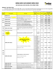 BẢNG BÁO GIÁ KEO DÁN GẠCH WEBER NĂM 2022
