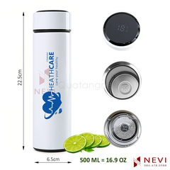 bình giữ nhiệt dung tích 500ml, có in khắc theo yêu cầu, có màn led báo nhiệt độ cung cấp bởi Quà tặng Nevi
