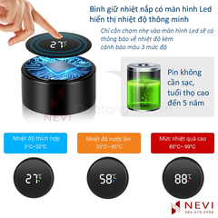 bình giữ nhiệt có màn hình led hiển thị nhiệt độ thông minh 3 mức độ, cung cấp bởi Quà tặng Nevi
