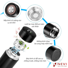 mẫu bình giữ nhiệt inox 304 có màn hình led báo nhiệt độ, và nhiều ưu điểm vượt trội cung cấp bởi Quà tặng Nevi