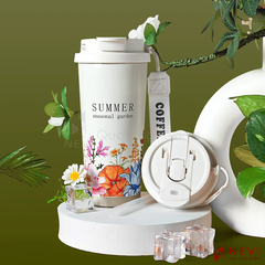 bình giữ nhiệt inox 316 có nắp nhựa PP và ống hút silicon