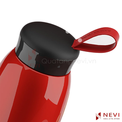 bình giữ nhiệt có nắp nhựa bền chắc, quai xách dạng dây silicon độc đáo, tiện lợi