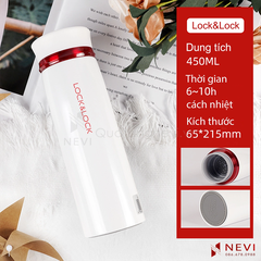 bình giữ nhiệt lock&lock Feather Light màu trắng đỏ, cung cấp bởi Quà tặng Nevi