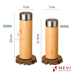 bình giữ nhiệt vỏ tre hiển thị nhiệt độ dung tích 350ml đến 500ml cung cấp bởi Quà tặng Nevi