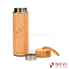 bình giữ nhiệt vỏ tre, trúc, có quai xách, dung tích 350ml-500ml cung cấp bởi Quà tặng Nevi