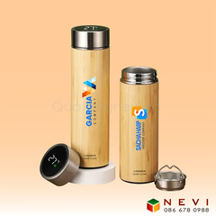 Bình giữ Nhiệt Vỏ Tre Hiện Thị Nhiệt Độ