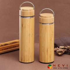 Bình Giữ Nhiệt Vỏ Tre Có Quai Xách