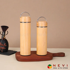 Bình Giữ Nhiệt Vỏ Tre Có Quai Xách