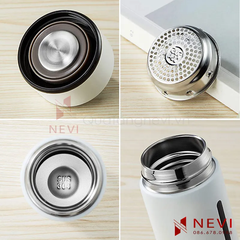 cấu tạo bình giữ nhiệt inox 304, có lưới lọc trà, nhỏ gọn và tiện lợi cung cấp bởi Quà tặng Nevi