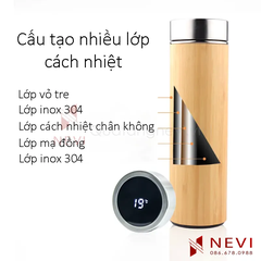 cấu tạo nhiều lớp giúp cách nhiệt và giữ nhiệt tốt hơn của bình giữ nhiệt vỏ tre cung cấp bởi Quà tặng Nevi