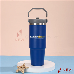 cốc giữ nhiệt màu xanh dương có quai xách 900ml