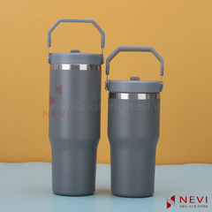 cốc giữ nhiệt có quai xách 600ml màu ghi
