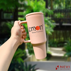 cốc giữ nhiệt mẫu mới màu hồng dung tích lớn tại quà tặng nevi