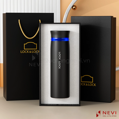 hộp quà tặng bình giữ nhiệt lock&lock Feather Light màu đen xanh cao cấp, cung cấp bởi Quà tặng Nevi