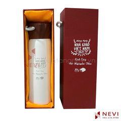 quà tặng bình giữ nhiệt có quai xách, 500ml, màu trắng, cung cấp bởi Quà tặng Nevi