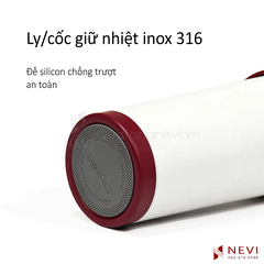 ảnh chụp chi tiết đế chống trượt của cốc giữ nhiệt inox 316
