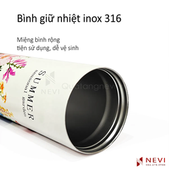 chi tiết đường ren với mép được bo tròn của miệng bình giữ nhiệt inox 316