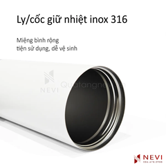 ảnh chụp chi tiết miệng của ly giữ nhiệt inox 316