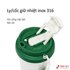 ảnh chụp chi tiết vòi uống của ly giữ nhiệt inox 316
