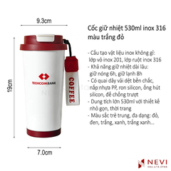 thông tin ưu điểm và kích thước của cốc giữ nhiệt inox 316