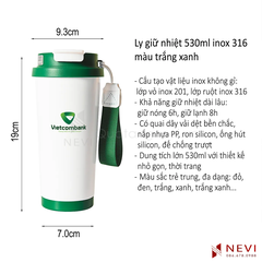 chi tiết kích thước và thông tin của ly giữ nhiệt inox 316