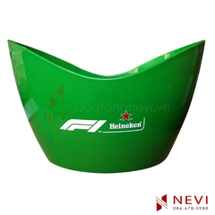 xô đá nhựa Heineken đẹp, dung tích lớn 12L dùng ướp rượu, bia, nước giải khát