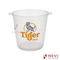xô đá nhựa 5l in logo tiger màu trắng nhám