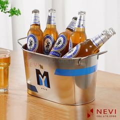 xô đá kim loại in logo bởi quà tặng nevi