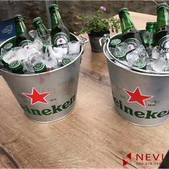 xô đá inox in logo tại quà tặng nevi