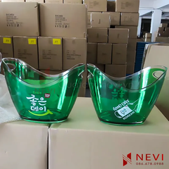 địa chỉ sản xuất xô đá nhựa in logo đẹp rẻ nevi gift