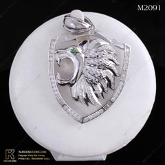 Mặt dây nam vàng trắng 18k M2091