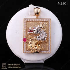 Mặt dây nam vàng trắng 18k mã M2101